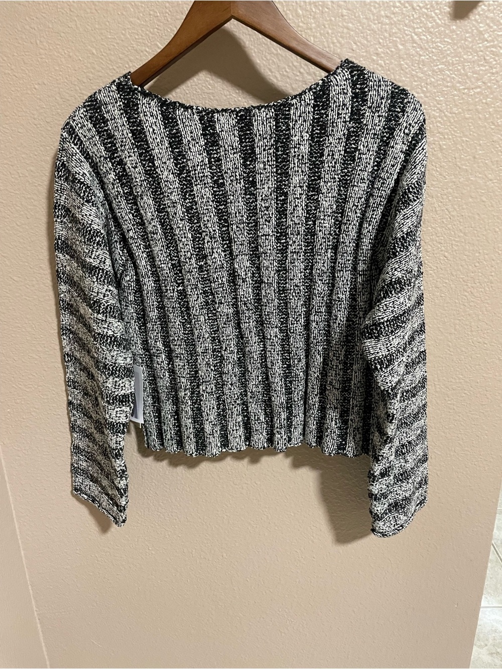 Nation LTD  Ronan Striped Black & White Knit Sweater NEW - Picture 3 of 7